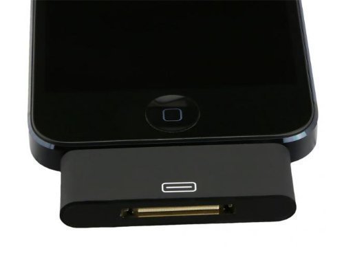 Original iProtect® Premium iPhone Adapter Dockingstation für Apple iPhone 5 5s 5c – Alter Apple Anschluss zu neuem Anschluss INKLUSIVE Audio und Videoübertragung in schwarz - 2