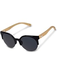 Gafas de sol Navaris de madera estilo clubmaster - mujer dama hombre caballero UV400 Gafas con patas de madera