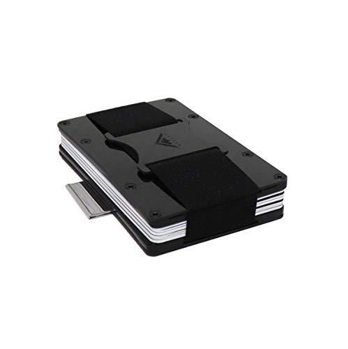 STEALTH Wallet - Titular de la Tarjeta de crédito con Bloqueo RFID - Monedero Minimalista (Fibra de Carbono con eyector de Cable de tracción Lateral y Soporte de Efectivo elástico)