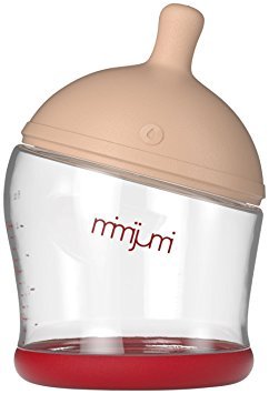 mimijumi Baby-Trinkflasche, 120 ml, transparent/rot
