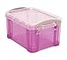 Produktbild Really Useful Boxes UB1-6 violette Aufbewahrungsbox (violett, transparent, 1,6 l, 196 g, 200 x 115 x 140 mm, 150 x 110 x 95 mm)