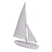 Produktbild FineBuy Design Deko Segelboot 37 x 50 x 10 cm Silbern glänzend aus Aluminium | Wohn-Deko Alu Segel-Yacht | Geschenkidee Segelschiff Segelklipper | Geschenkidee Boot Kutter Klipper | Maritime Dekoration