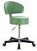 Produktbild 1stuff® Profi Rollhocker Drehhocker Squash - Lehne BIGBACK -bis 180kg -bis 72cm - Arzthocker Arbeitshocker Bürohocker Praxishocker (grün)