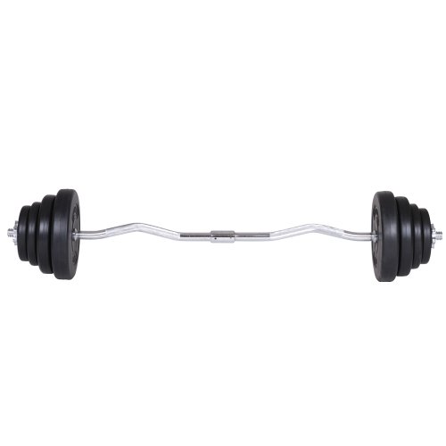 Physionics Curl-Hantelset 23.5 kg Langhantel inkl Gewichtsscheiben und Sternverschlüsse, HSTA01/B - 2