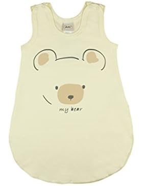 Baby- Jungen- od. Mädchen- SOMMER-SCHLAFSACK ÄRMELLOS aus Baumwolle, UNGEFÜTTERT, Bärchen Motiv, GRÖSSE 56-62,...