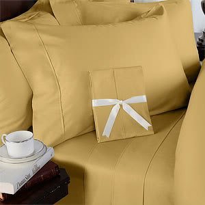 Egyptian Bedding Rayon From Bamboo Sheet Set - King Size Gold 1000 Thread Count Cotton Sheet Set (Deep Pocket)