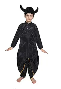 Kaku Fancy Dresses Rakshas Costume of Mythological Character -Black, 5-6 Years, for Boys