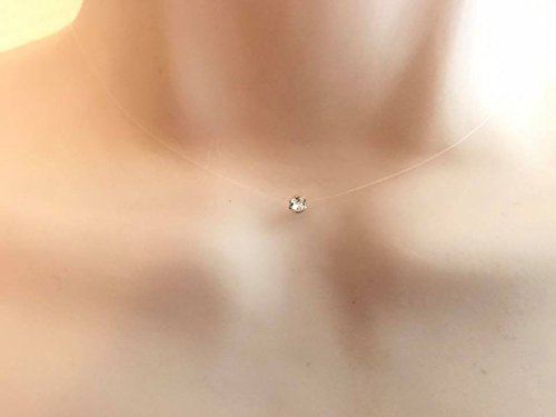 Collier ras du cou petit strass de swarovski cristal fil de nylon transparent