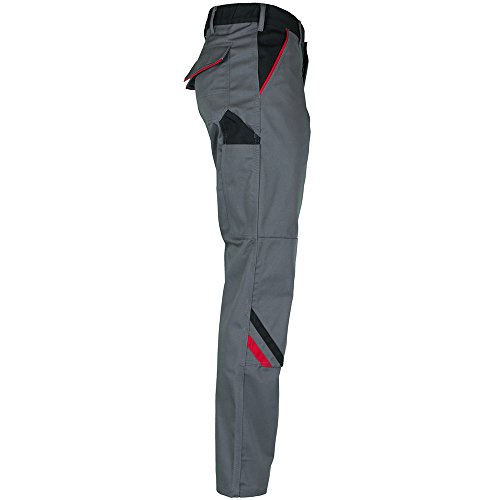 Planam Damen Bundhose Highline, Größe 38, 1 Stück, schiefer / schwarz / rot, 2329038 - 3