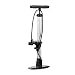 Produktbild Relaxdays Standpumpe, Manometer, Doppelpumpenkopf für alle Ventile, Schlauchhalter, Breiter Standfuß, Silber/Schwarz
