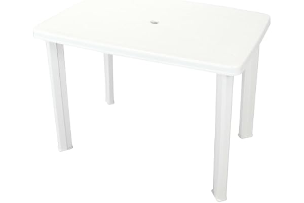 vidaXL Table de Jardin 101 x 68 x 72 cm Plastique Blanc