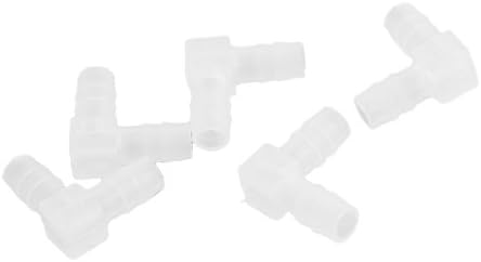 sourcingmap Aquarium 2 Way L Shape Water Line Coupling 5/16" Dia Hose Joiner 5 Pcs