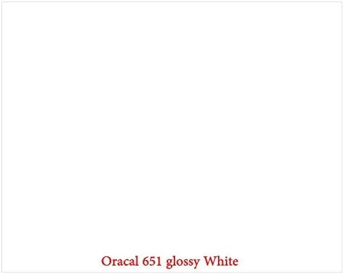 12 x 10 Ft Roll of Glossy Oracal 651 White Permanent Adhesive-Backed Vinyl for Craft Cutters, Punches and Vinyl Sign Cutters by Vinyl X Sticker