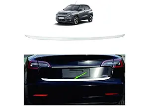 CARIZO Rear Boot Trunk Garnish | Dicky-Diggi-Dikki Patti | Lid Moulding Trim | Rust Free Stainless Steel | Chrome Finish | Compatible with Tata Punch (2021-2022)