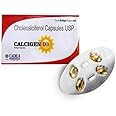 HERBOLOIDS Calcigen D3 Vitamin D3 Cholecalciferol 60000 IU - Pack of 5 * 4 Capsules, Once A Week (4)