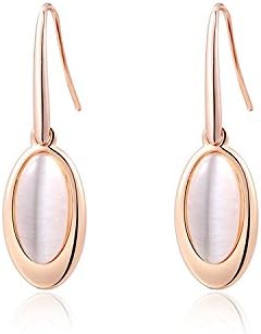 Genuine Rose Jewellery 18ct Real Rose Gold Plated Opal Oval Classical Earrings Great Christmas Gift