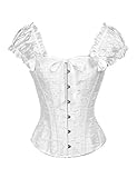 FeelinGirl Sexy Body Sculptant Ventre Plat Femme Gaine Noir gêne Ventre Plat Corset Gothique Femme Body Sculptant Blanc