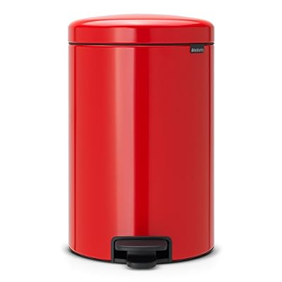 Brabantia 111860 Poubelle à Pédale Newicon avec Seau en Plastique, 20 L - Rouge