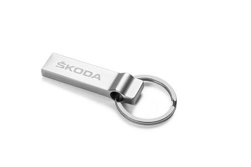 Preisvergleich Produktbild Skoda Schlüsselanhänger mit USB Stick, Silber, 000087620K