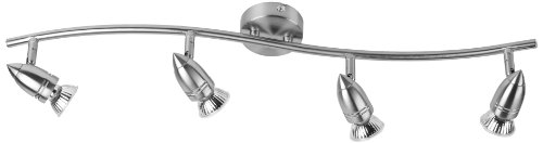 Preisvergleich Produktbild Leyton Lighting GU10 4 Spots, gebürstetes Chrom