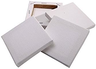 Ardisle 20 PLAIN SMALL 7cm SQUARE CANVAS Mini Boards Art Acrylic Oil Paint Blank White