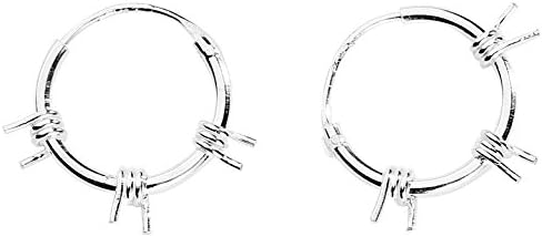Wildcat Silver Barbwire Creole Earring set