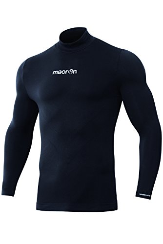 Maglia Termica Intima Sottomaglia Macron Performance Lupetto Turtle Neck Compression (Nero, S-M)