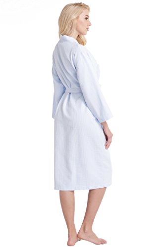 Aibrou Bademantel Damen Waffelpique Morgenmantel Baumwolle Schlafanzug Nachthemd V Kragen Waffel Typ Saunamantel Frottee homewear Kleidung - 2
