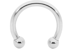 365 Sleepers 316L Acero quirúrgico Unisex Circular Herradura Barbell Septum Labio Nariz Anillo Pendiente 20G 18G 16G 14G 12G 10G 8G 6G 4G 2G Joyería Piercing del Cuerpo