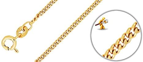 LaKama 18ct Gold, Sturdy Curb Link Chain Necklace, diamond-cut on two sides 16”/40cm-18”/45cm-20”/50cm (40)