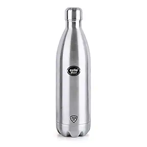 Cello Swift Stainless Steel Double Walled Flask, Hot and Cold, 1000ml, 1pc, Silver