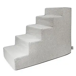 Best Pet Supplies Pet Steps and Stairs with CertiPUR-US Certified Foam for Dogs and Cats - Sand, 5-Step (H: 22.5