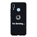 Produktbild Everainy Huawei P Smart+/Nova 3i Hülle Silikon Bumper Gummi Kreativ Cover Hüllen für Huawei Nova 3i Handyhülle Einfach Stoßfest TPU Stoßstange Schwarz Schutzhülle (I'm Thinking)