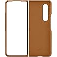 Samsung Leather Cover custodia in pelle per Galaxy Z Fold3 5G, Camel