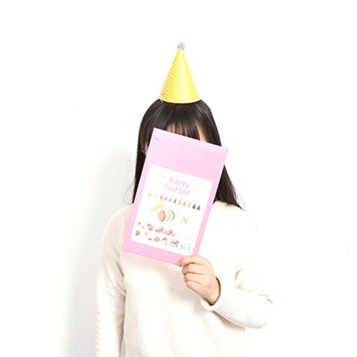 NUOLUX Partyhüte Geburtstag,Kuchen Geburtstag Party Kegel Hüte mit Pom Poms,11pcs - 4