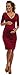 Happy Mama. Women's Maternity Jersey Baby Shower Dress. V-Neck 3/4 Sleeves. 001p (Crimson, 10)