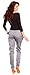 Zeta Ville Pregnancy Maternity Cotton Shiny Fabric Harem Trousers w/ Pockets 040 (UK 12/14, Grey)