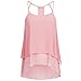 Produktbild Damen T-Shirt, Frauen Sommer Ärmellos Chiffon Einfarbige Crop Tops Weitere Farben Oberteile Bluse Tank Top Freizeit Vest Leichtes Weste Tunika Tees Sweatshirt Pullover Camisole (L, Rosa)