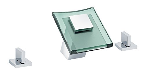 Preisvergleich Produktbild 3 Loch Wasserfall Armatur mit klarem Glas Crystal
