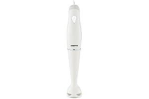 Geepas Hand Blender | Food Collection Hand Blender, Soup Mixer with Stainless Steel Blades | Ideal for Smoothies Shakes Vegetables Baby Food Soup| Anti-Splash | 2 Year Warranty, 180W, White