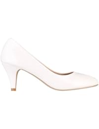 KRISP Zapatos Mujer Tacón Bajo Medio Aguja Fino Fiesta Vestir Elegante
