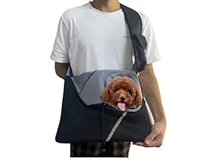 Autlet Dog Sling Carrier, Pocket Opening Design Breathable Mesh Traveling Safe Dog Backpack, Adjustable Dog Carriers for Small Dogs, Hand Free Sling Bag for Small Medium Dog Cat (Large)