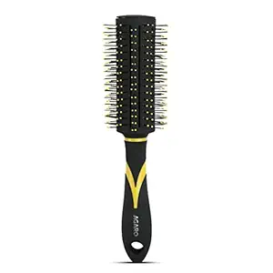 AGARO Breeze Round Hair Brush, Black and Yellow