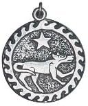 Ser Kai - 2 July to 24 July - Dog Star to Invoke Willpower - Celtic Birth Charm in Antiqued Sterling Silver