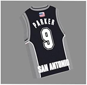NBA – T-Shirt In The Colour Of Your Favourite Team. Personalised FREE Shaped Fridge Magnet: Any Team, Name, Number., San Antonio Spurs  