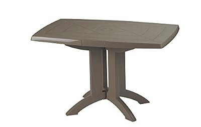 GrosFillex Table de jardin en resine Vega 118 x 77 cm taupe
