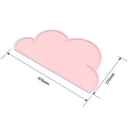 RayMoon Baby Kinder Rutschfeste Wolke Geformt Silikon Platzdeckchen Tischset Mahlzeit Matte Dunkelgrau - 7