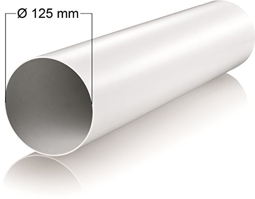 Lüftungsrohr Ø 125 mm Länge 0,5 m aus ABS-Kunststoff Rundrohr Rundkanal Abluft-Rohr Abluftkanal Dunstabzug Kanal Ø 12,5 cm und 50 cm lang Rundrohrsystem - 2