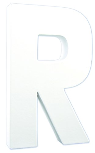DécopatchRef AC717C - Papier-Maché Alphabet - Large Uppercase Letter "R" - Fun to Decorate Using Décopatch Papers, Glue & Varnish, 24 x 16 x 2.8cm - White