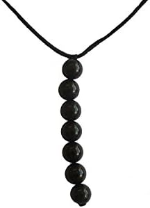 Black Tourmaline Pedant Necklace 40-80 cm Unisex, Certified Gemstones, Black, Handmade